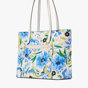 Floral Tote Bag by Kate Spade - Blue and Cream